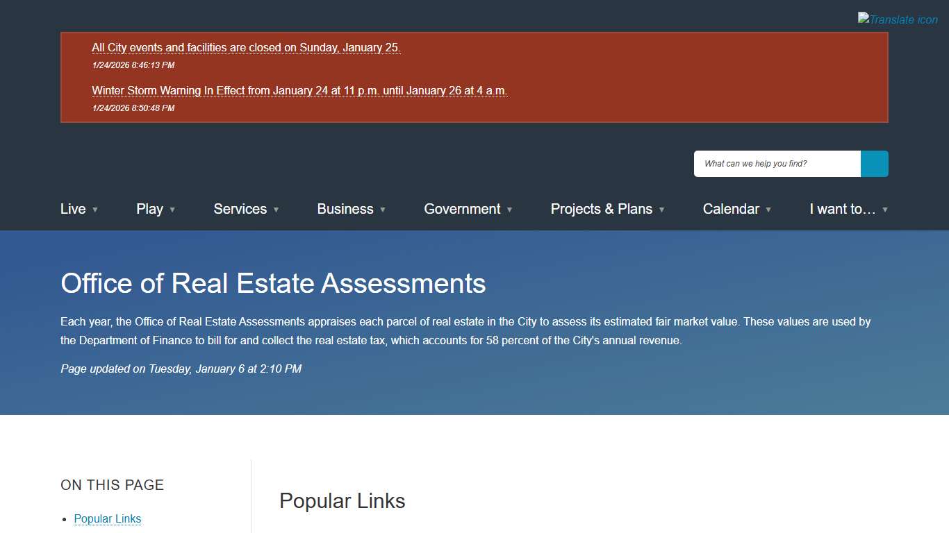 [Current] Office of Real Estate Assessments City of Alexandria, VA